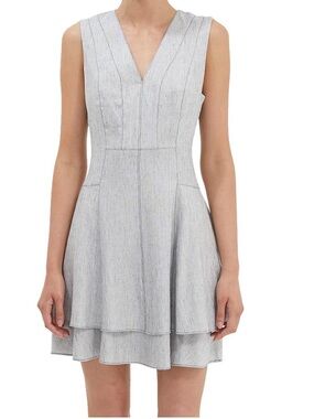 Saba Sweet Sleeveless V-Neck High-Low Dress in Light Gray